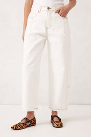 Darted Barrel Jean - Fresh Ecru