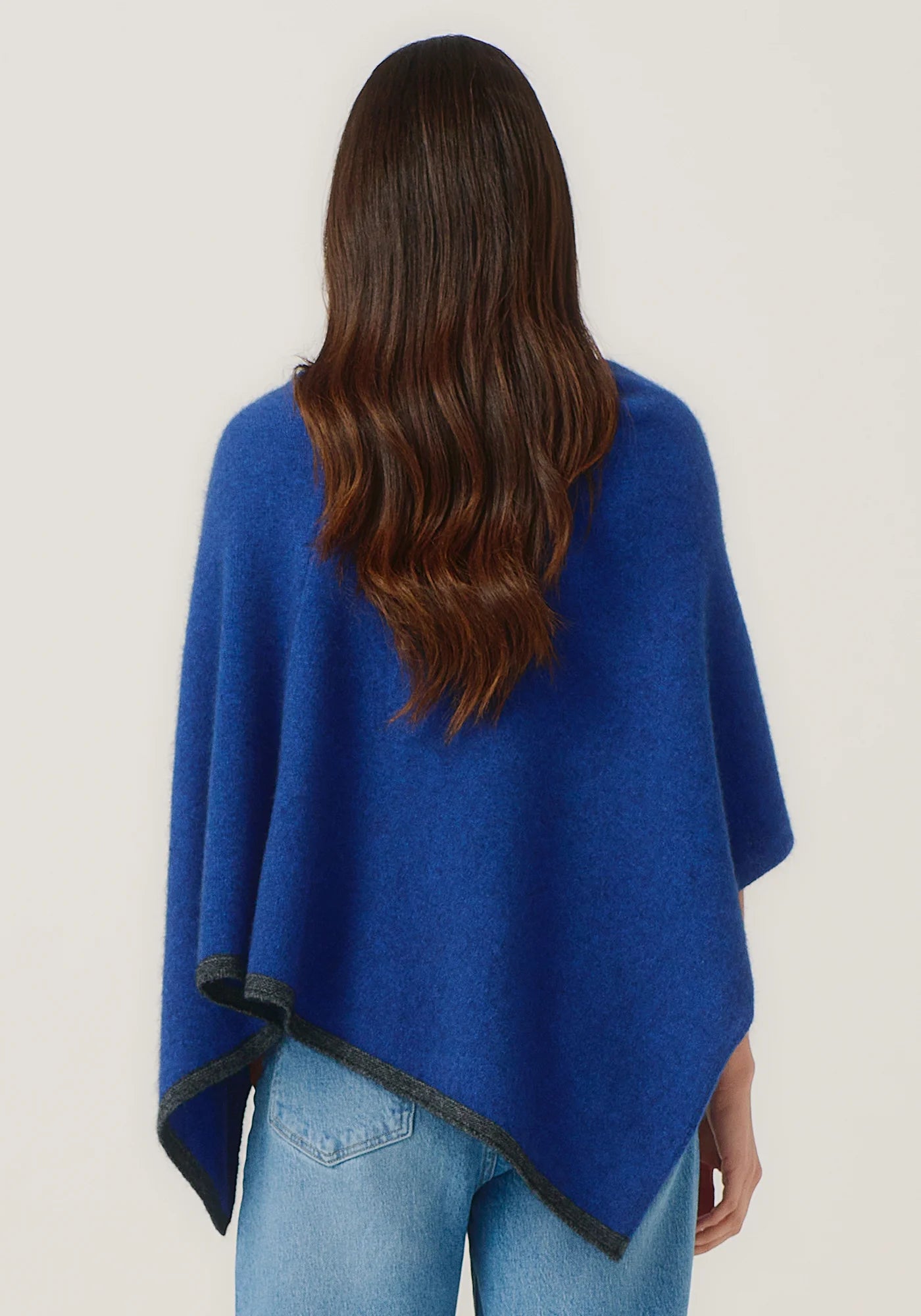 Two Tone Poncho - Dusty Blue/Slate - Presence Hamilton