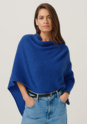 Two Tone Poncho - Dusty Blue/Slate - Presence Hamilton