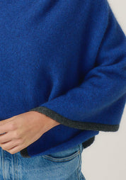 Two Tone Poncho - Dusty Blue/Slate - Presence Hamilton