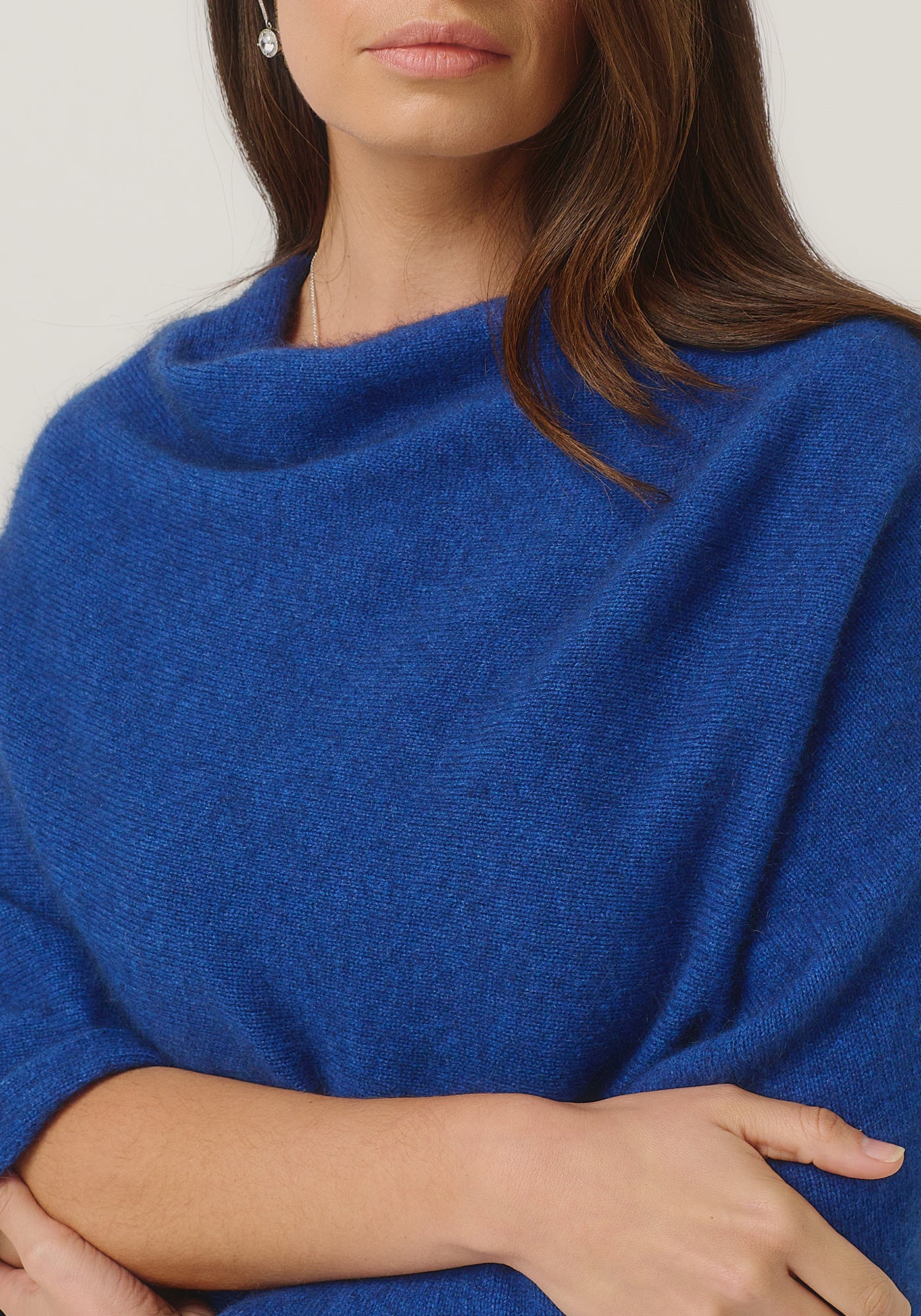 Two Tone Poncho - Dusty Blue/Slate - Presence Hamilton
