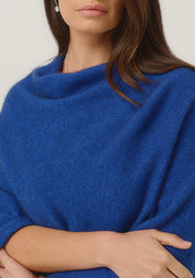 Two Tone Poncho - Dusty Blue/Slate - Presence Hamilton