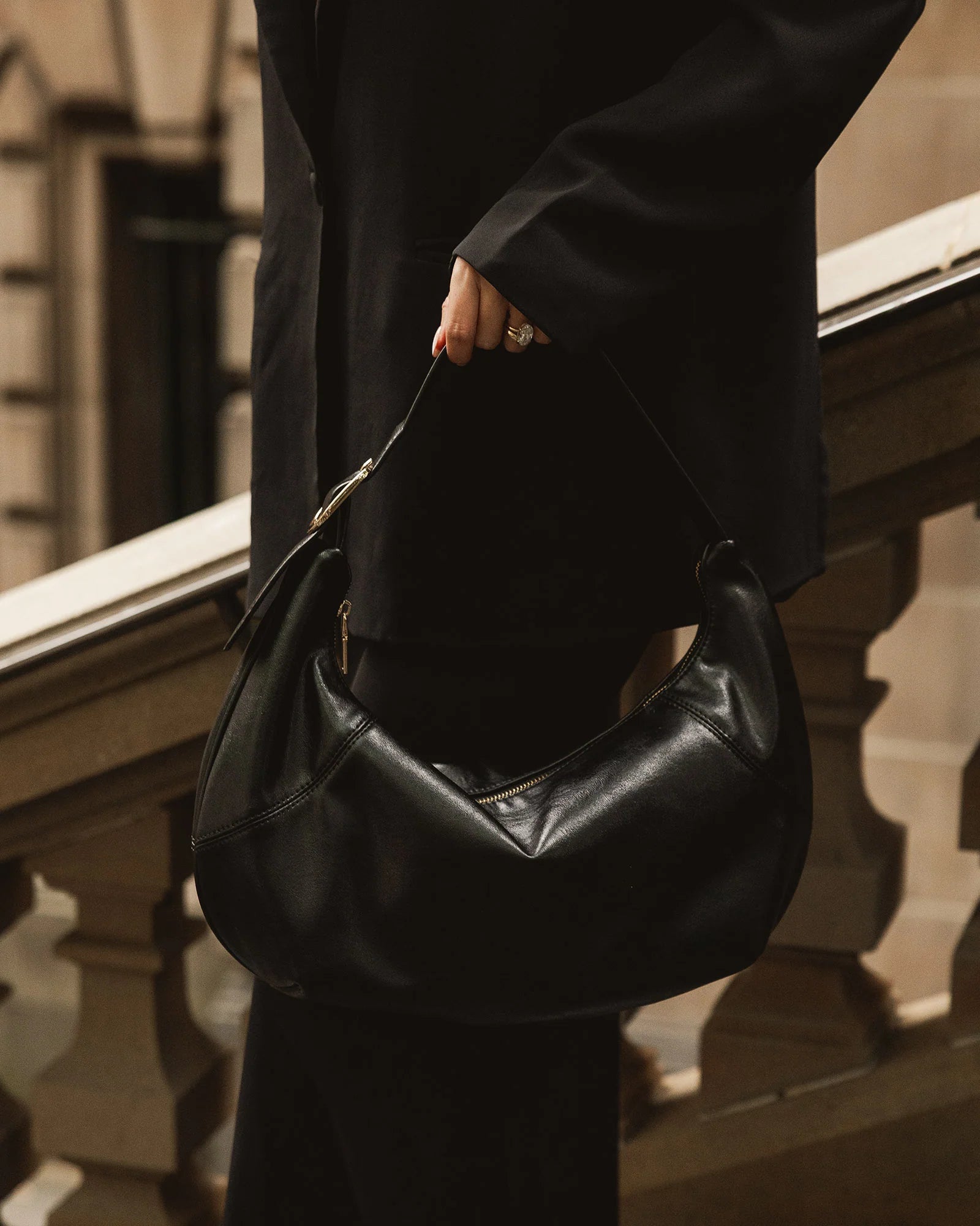 Cleo Shoulder Bag- Black - Presence Hamilton