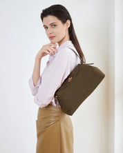 Nicole Suedette Handbag- Olive - Presence Hamilton