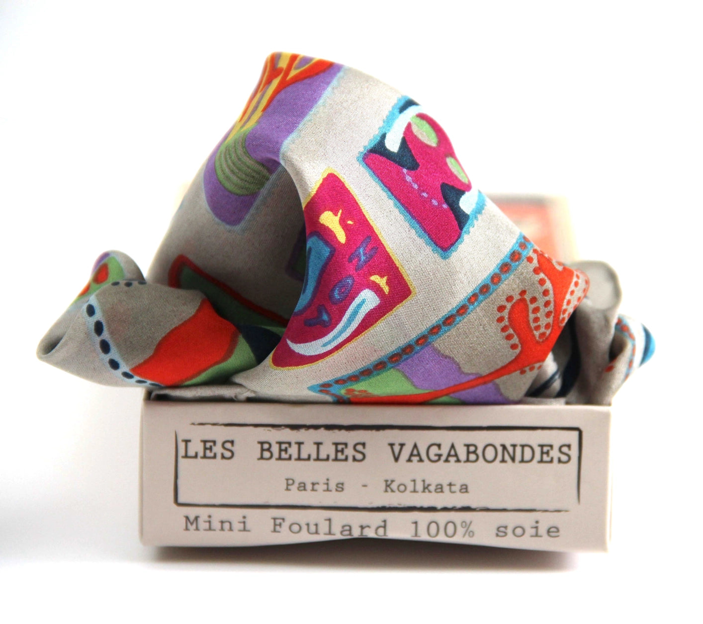 Mini Postcard Marine Silk Scarf - Presence Hamilton