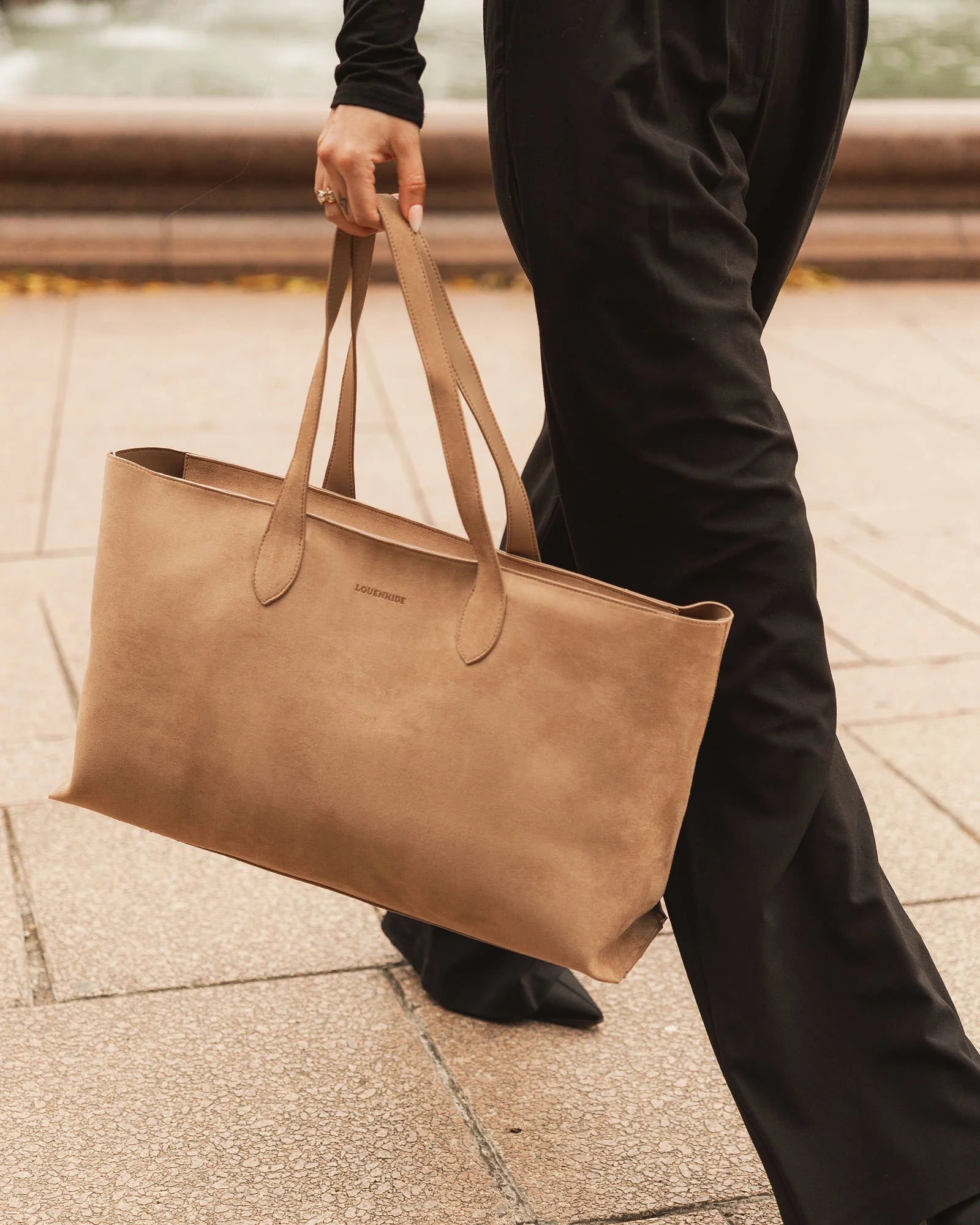 Elke Suedette Tote Bag- Honey