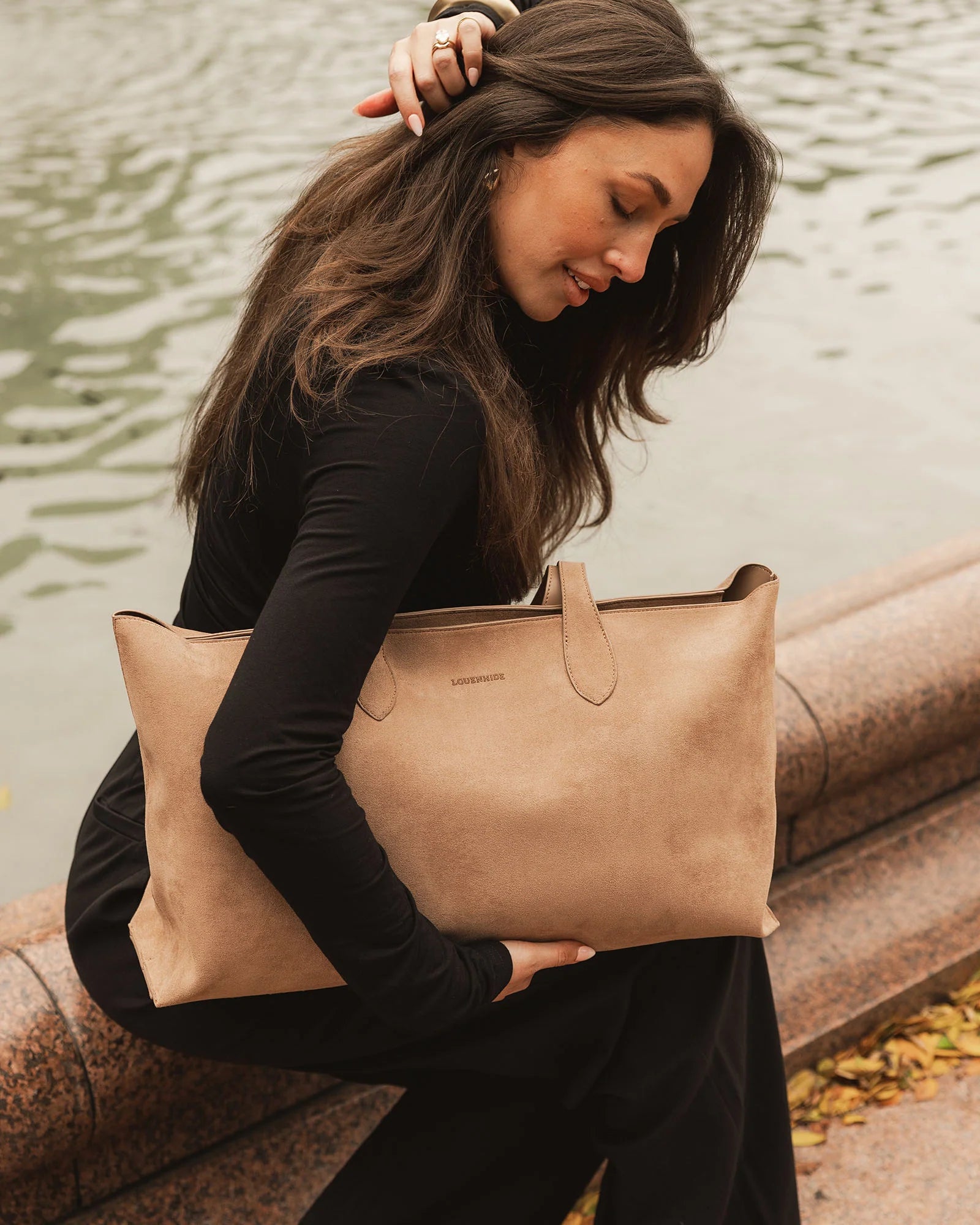 Elke Suedette Tote Bag- Honey