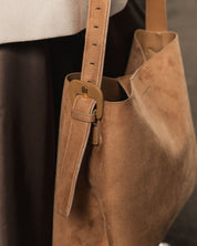 Peyton Suedette Shoulder Bag- Honey - Presence Hamilton