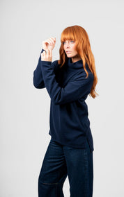 Ball Stitch High Crew Pullover -Ink - Presence Hamilton