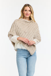 365 Days Fur Poncho - Stone - Presence Hamilton