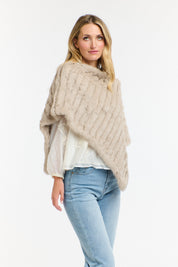 365 Days Fur Poncho - Stone - Presence Hamilton