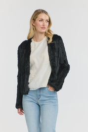365 Days Fur Cropped Jacket - Black