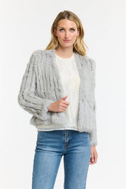 365 Days Fur Cropped Jacket - Silver - Presence Hamilton