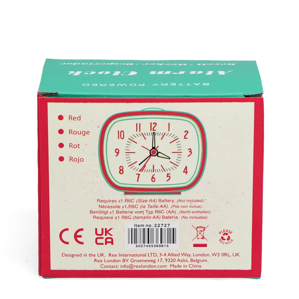 Retro Alarm Clock- Red