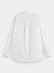 Collarless Relaxed-Fit Shirt