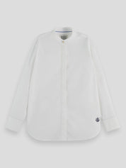 Collarless Relaxed-Fit Shirt