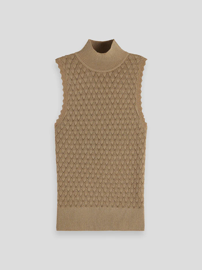 Metallic Pointelle Knit Tank