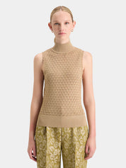 Metallic Pointelle Knit Tank