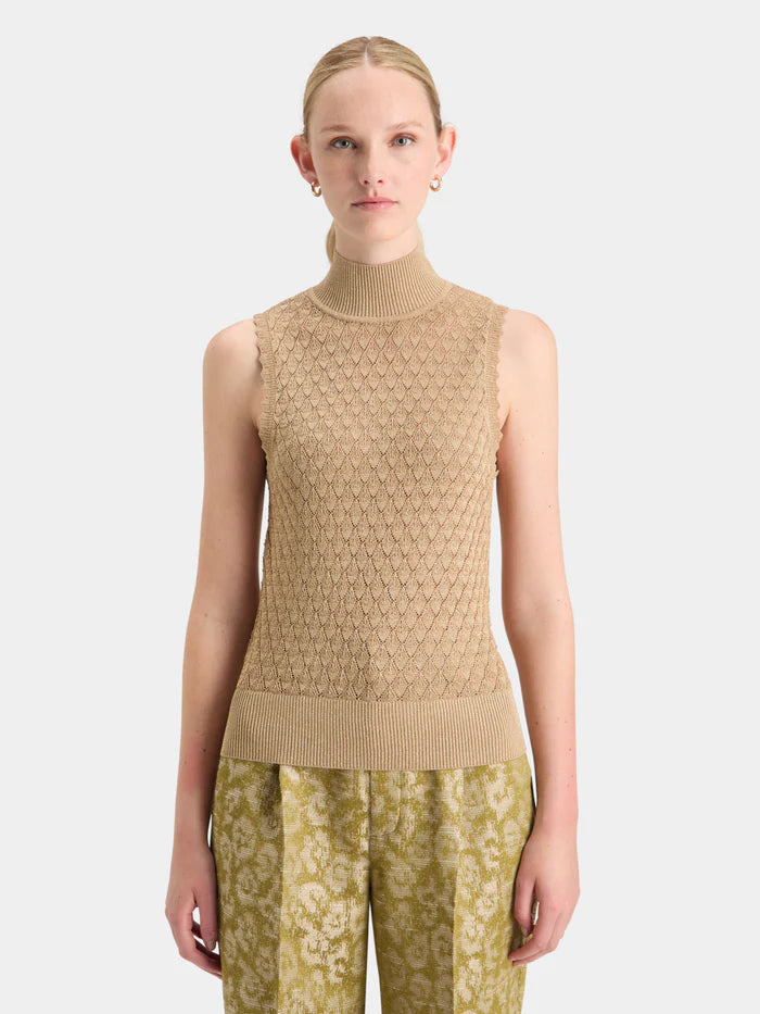 Metallic Pointelle Knit Tank