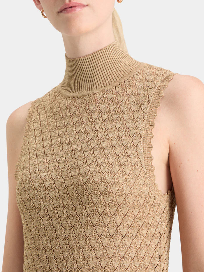 Metallic Pointelle Knit Tank