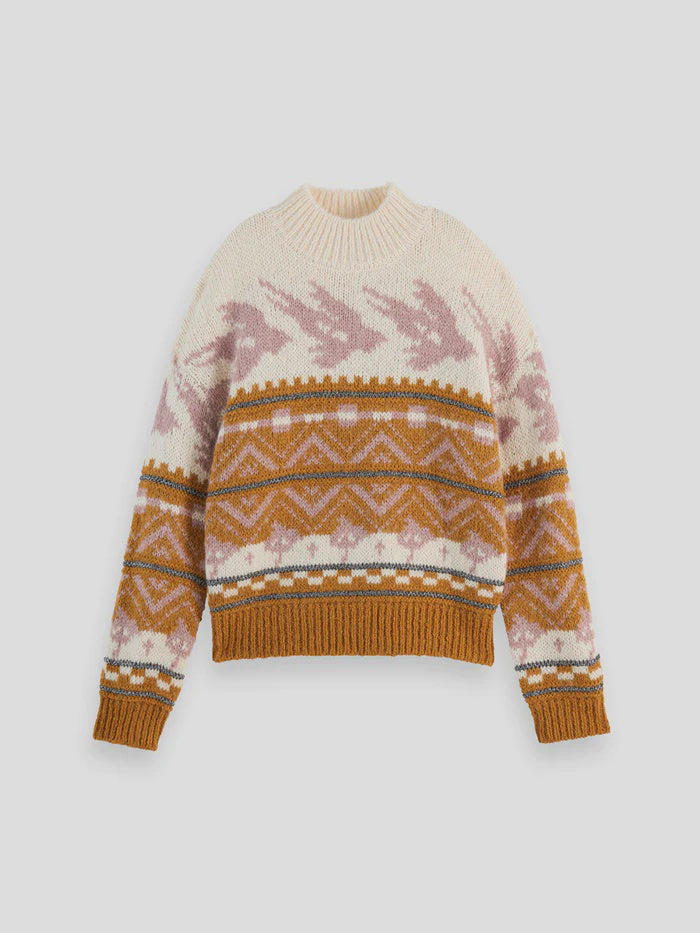 Metallic Fair Isle Pullover