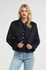 365 Days Fur Cropped Jacket - Midnight Navy - Presence Hamilton