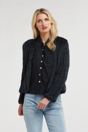 365 Days Fur Cropped Jacket - Midnight Navy - Presence Hamilton