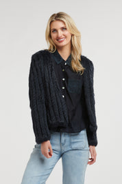 365 Days Fur Cropped Jacket - Midnight Navy - Presence Hamilton