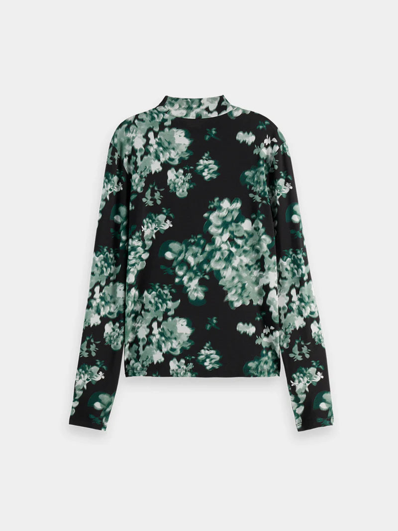Printed Mock Neck