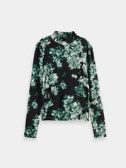 Printed Mock Neck