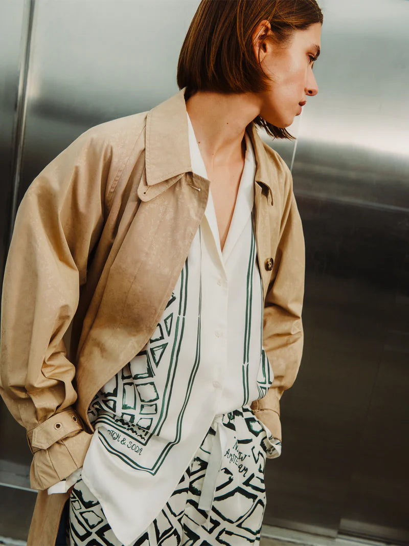 Oversized placed print shirt - Presence Hamilton