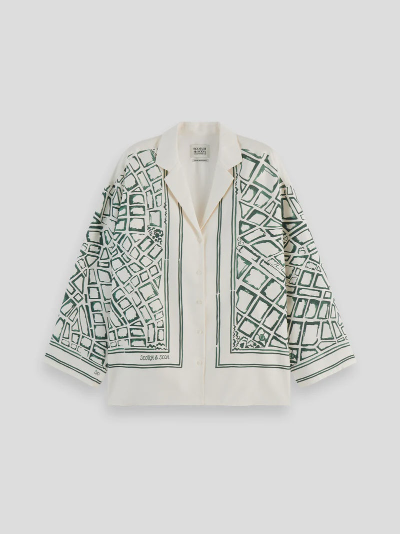 Oversized placed print shirt