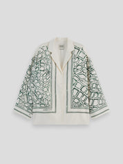 Oversized placed print shirt