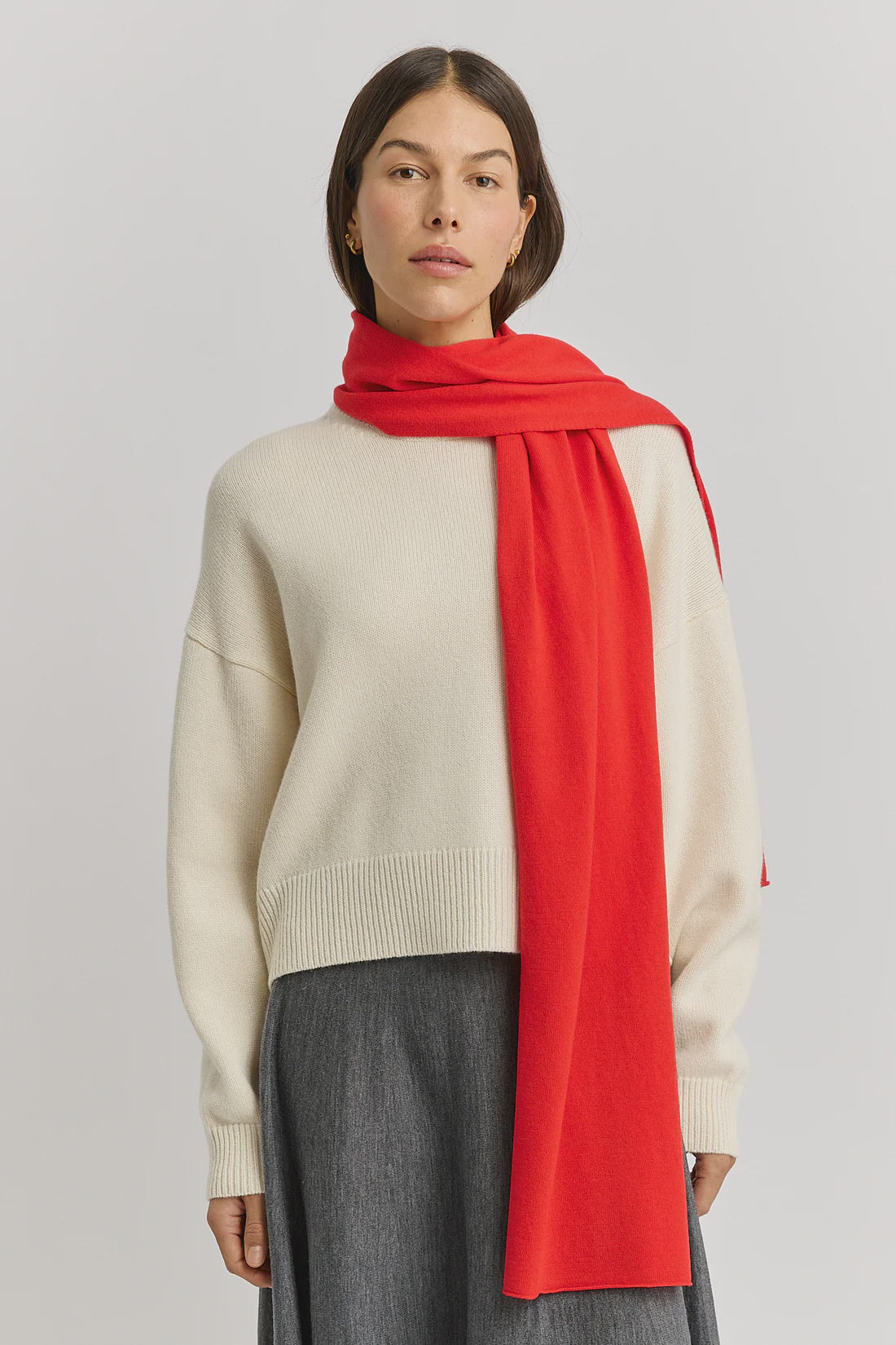 Extra Fine Merino Scarf-Poppy - Presence Hamilton