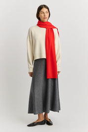 Extra Fine Merino Scarf-Poppy - Presence Hamilton