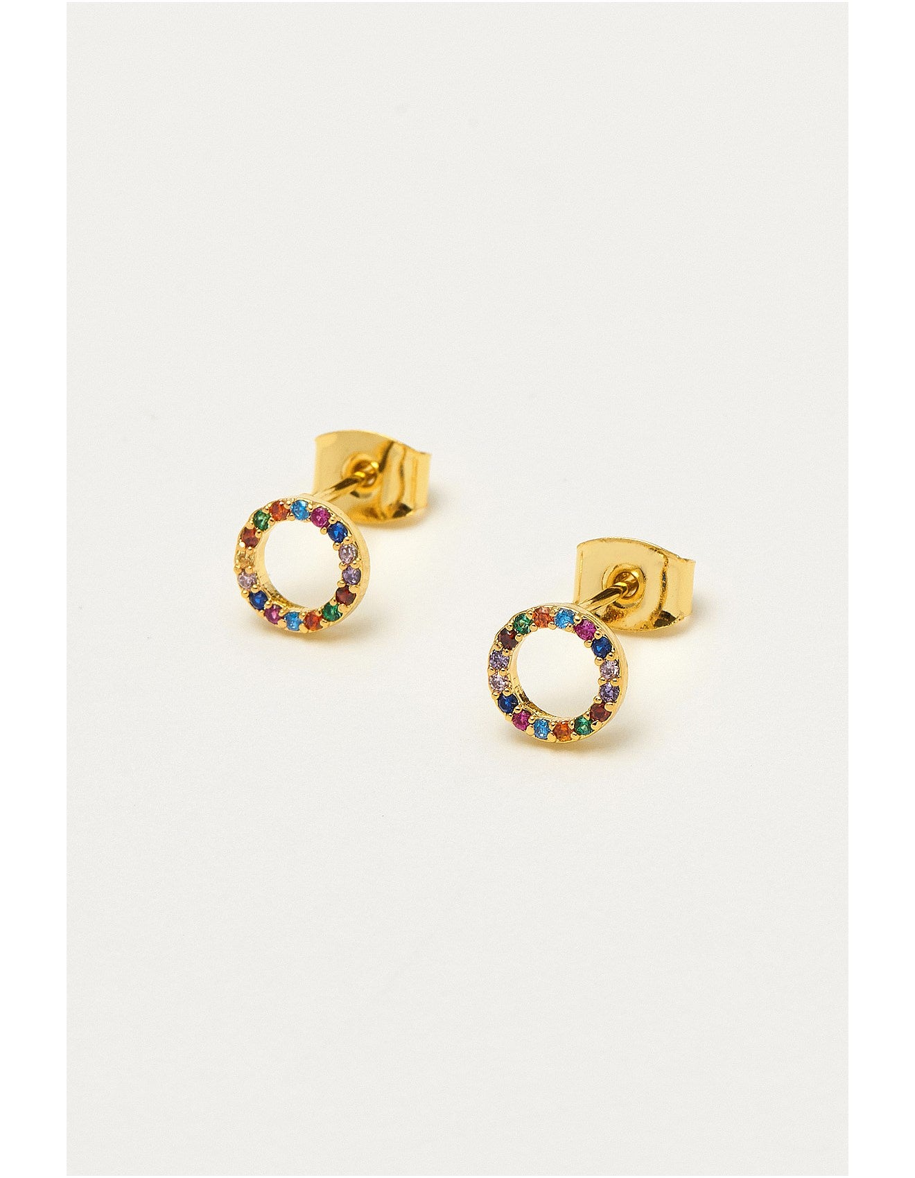 Rainbow Circle Earrings Gold