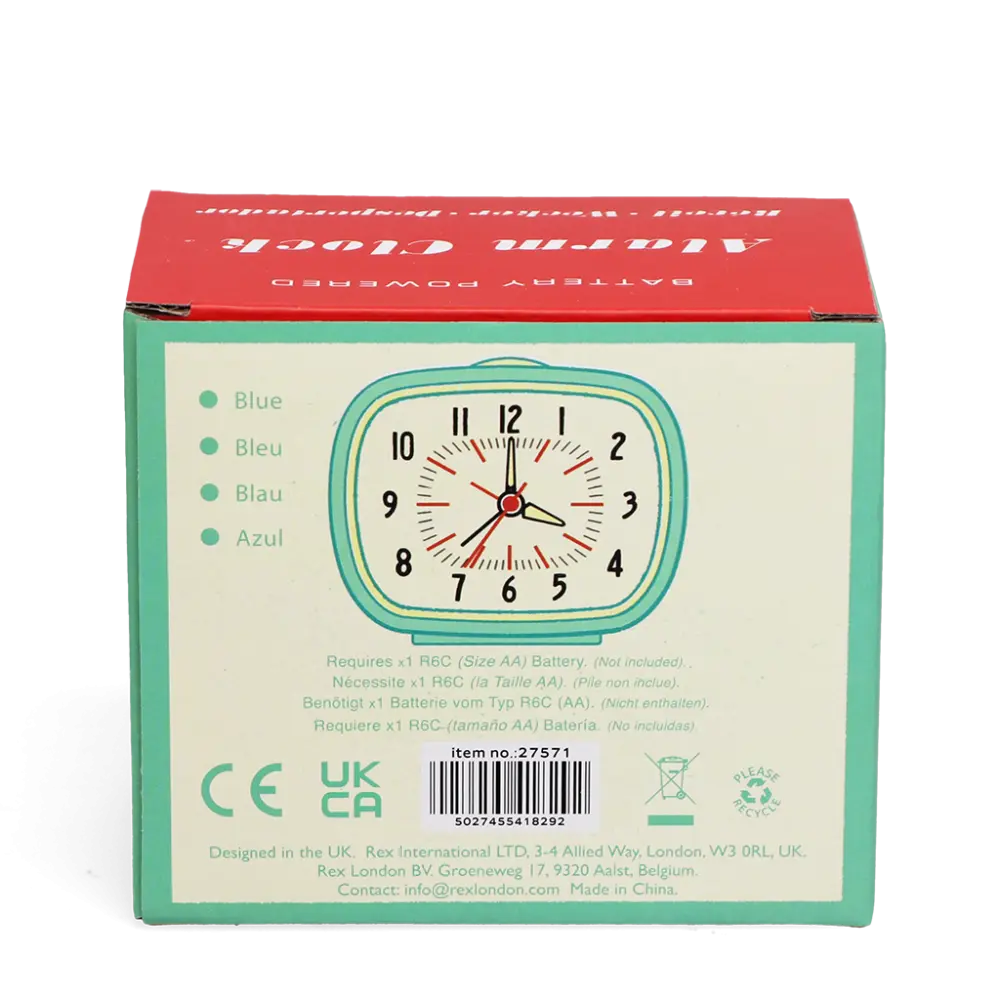 Retro Alarm Clock- Blue