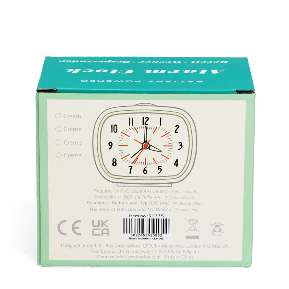 Retro Alarm Clock- Cream