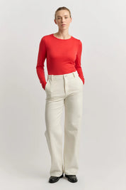 Crew Merino Tee - Poppy