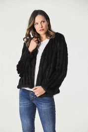 365 Days Fur Cropped Jacket - Black