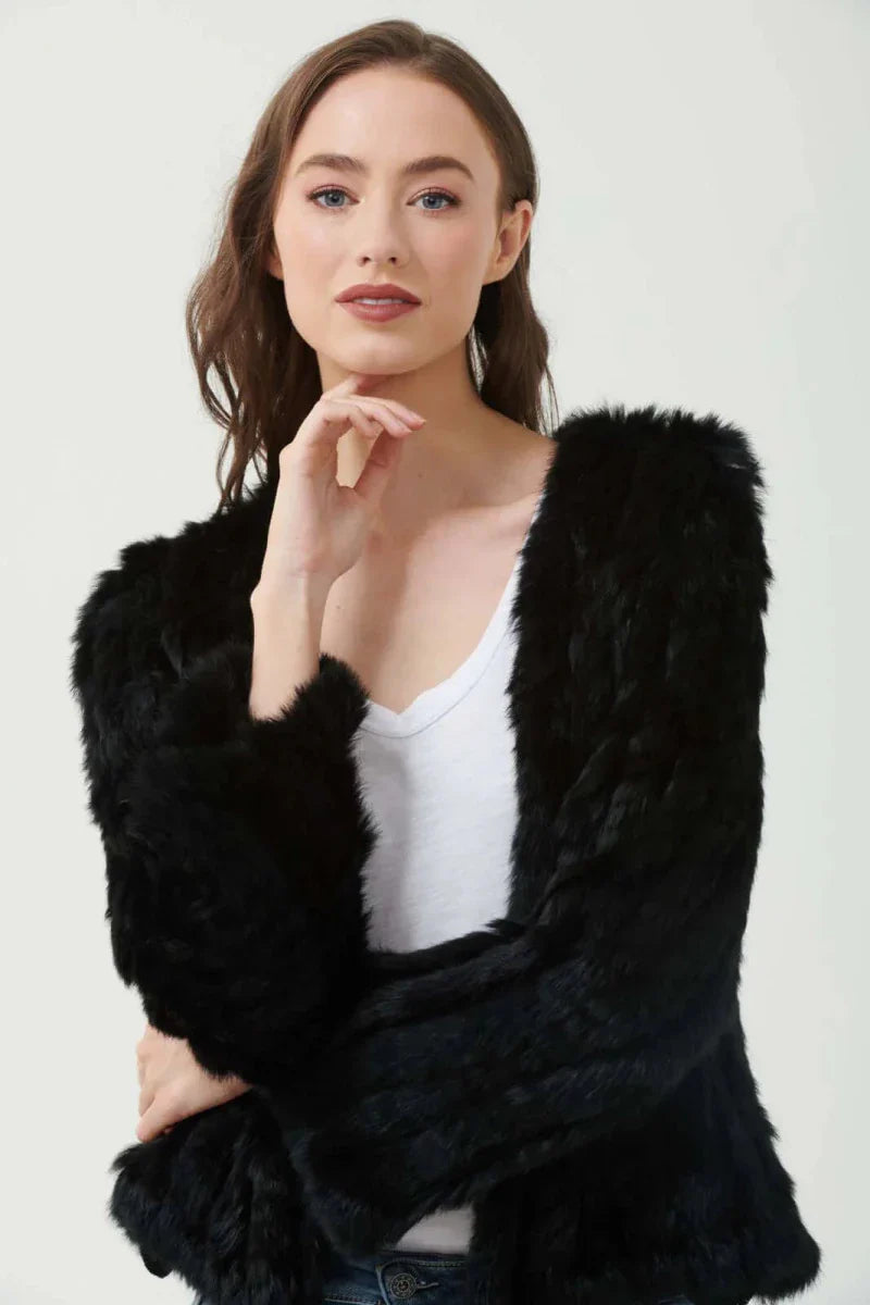 365 Days Fur Cropped Jacket - Black