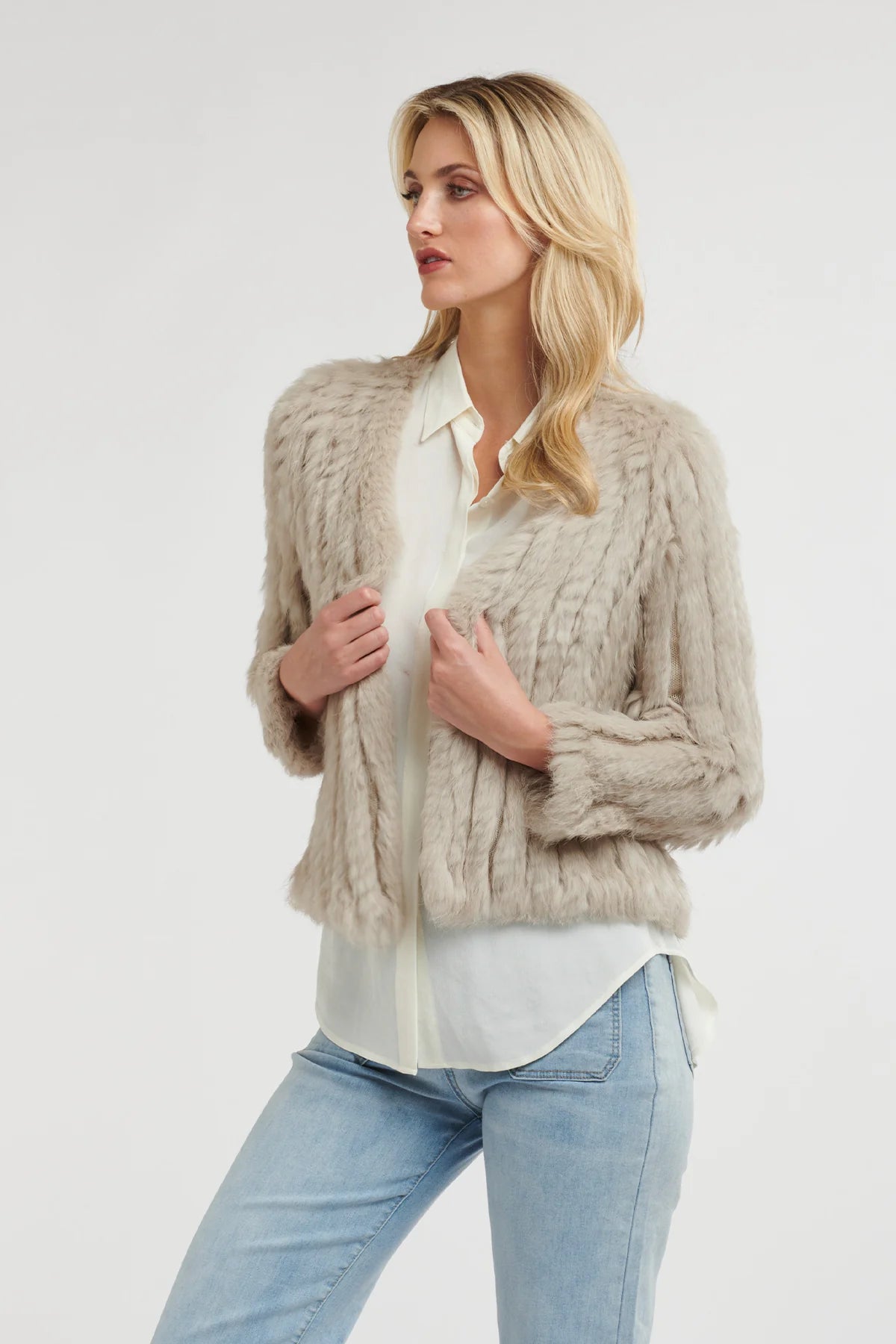 365 Days Fur Croped Jacket - Stone