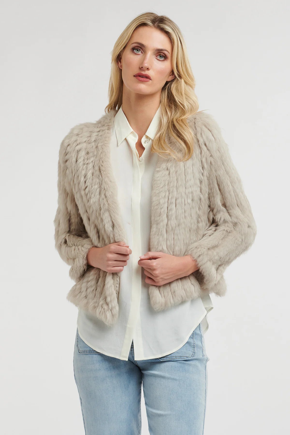 365 Days Fur Croped Jacket - Stone