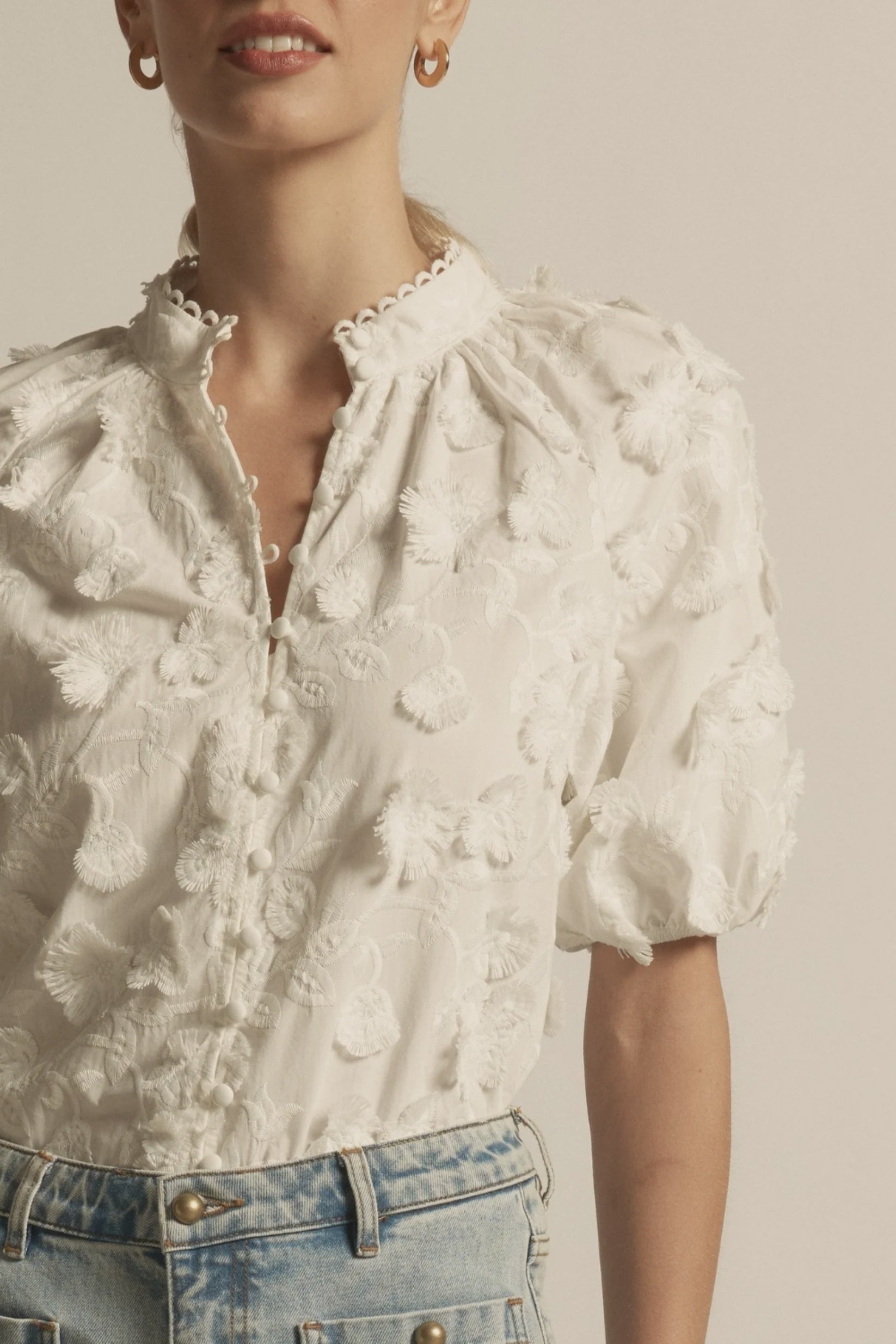 Solstice Top- Porcelain Broderie