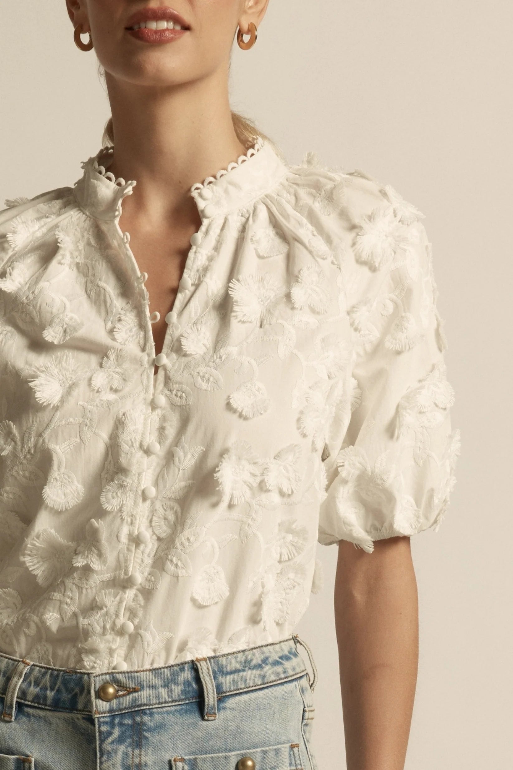 Solstice Top- Porcelain Broderie