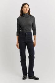 Turtle Neck Merino Tee- Charcoal - Presence Hamilton