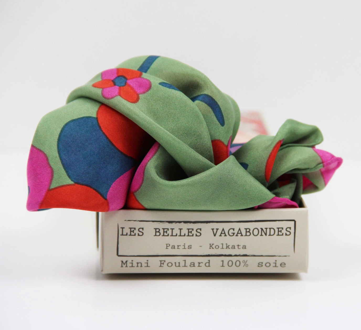 Mini Sakura Green Silk Scarf - Presence Hamilton