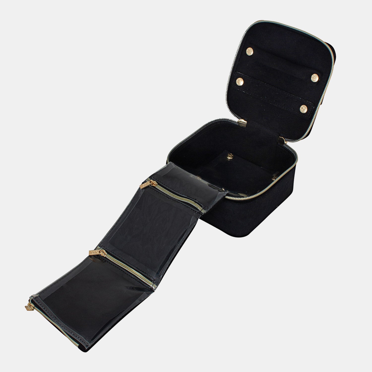 Luxe Velvet Jewellery Cube- Black