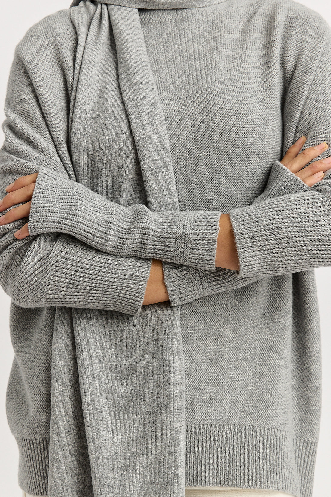 Fine Rib Open Mitten-Light Ash - Presence Hamilton