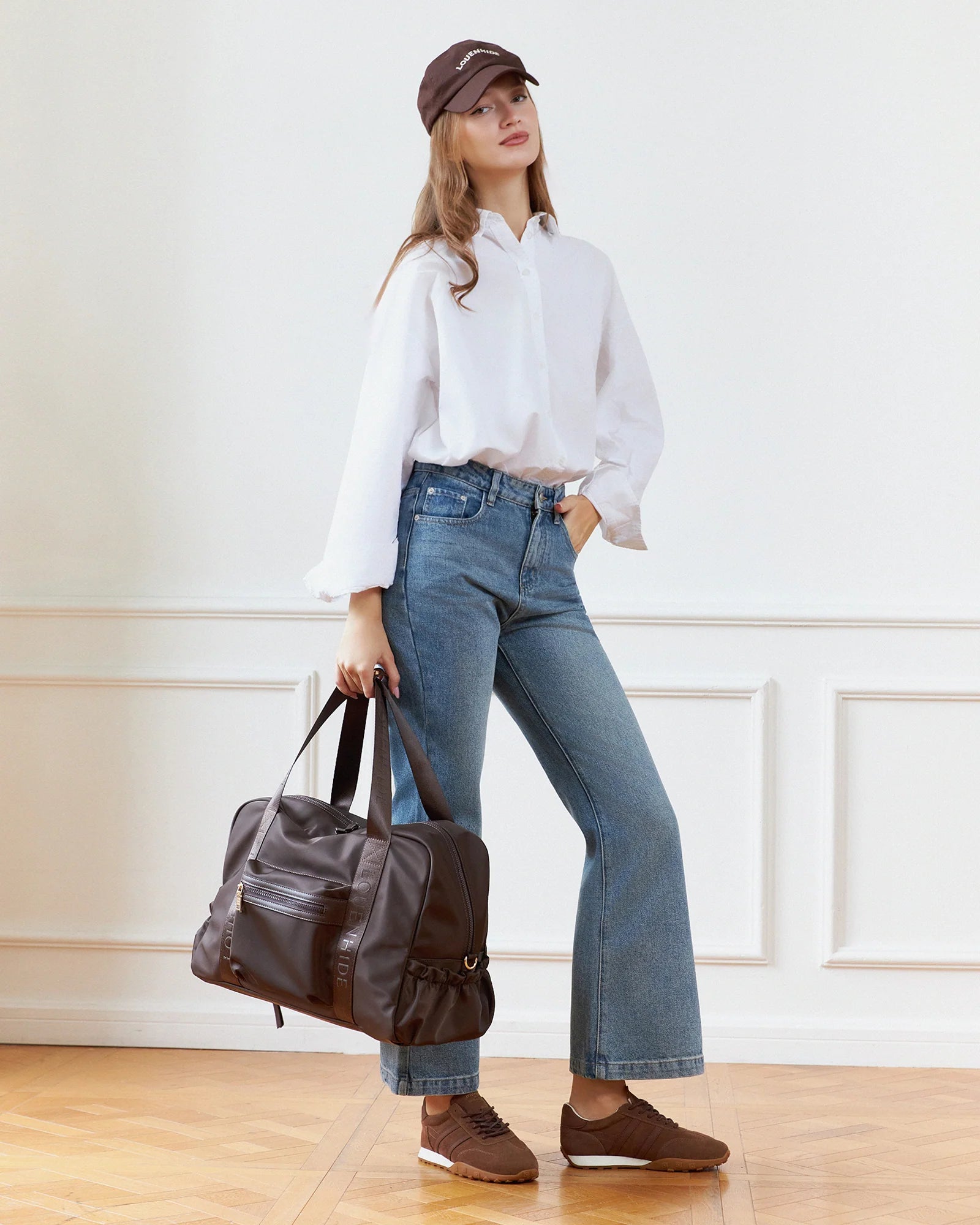 Jenn Nylon Bag- Chocolate - Presence Hamilton